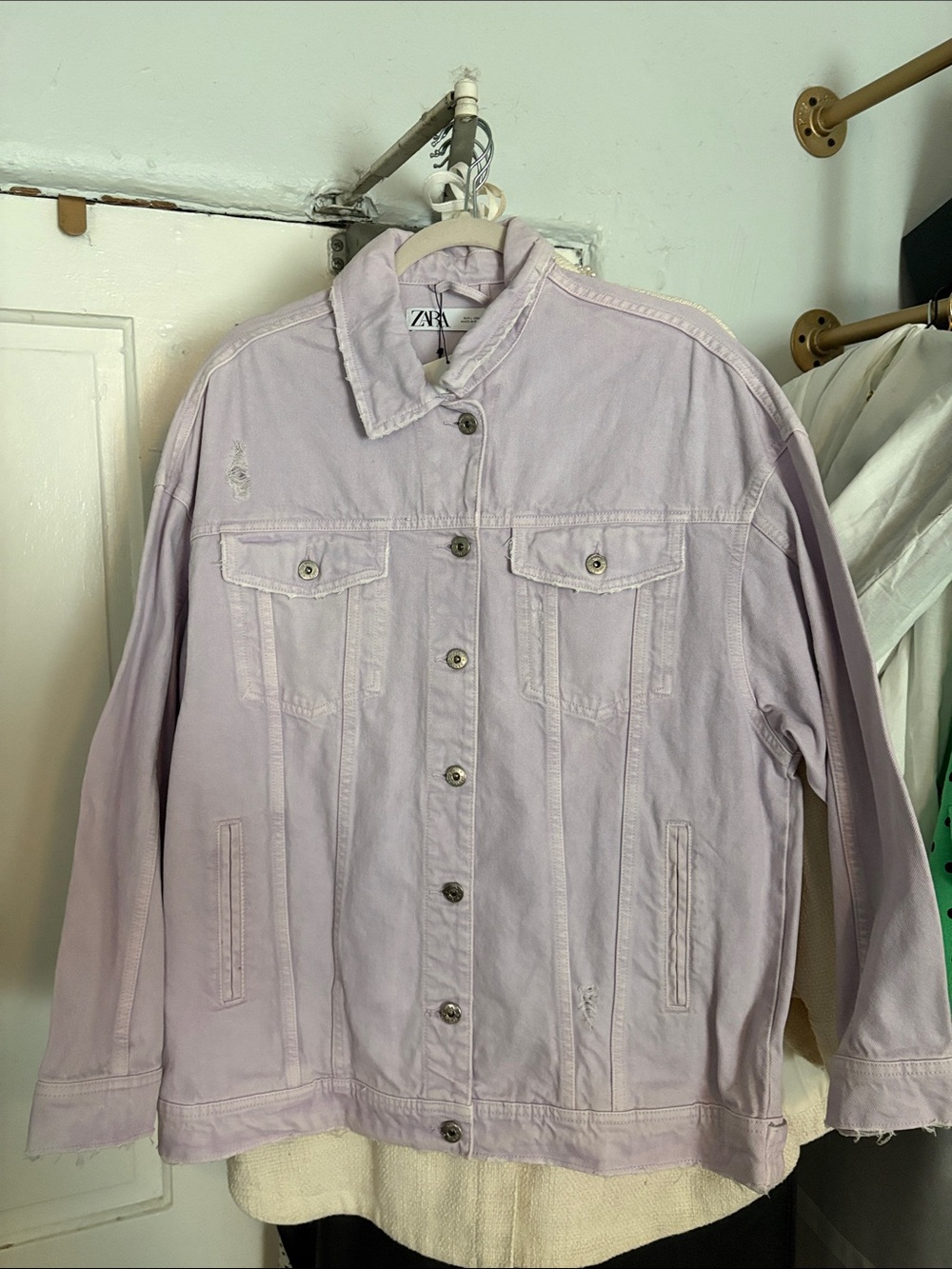 ZARA Pastel Lavender Denim Jacket
